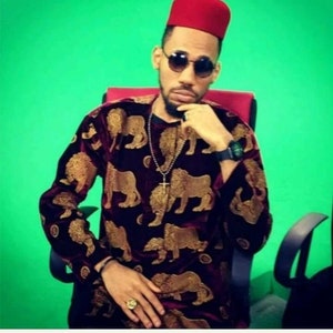 Ise Agu Top/ Isi Agu Long Sleeve Top/ Traditional Isi Agu Top/ Igbo Traditional Fabric/Made to order top