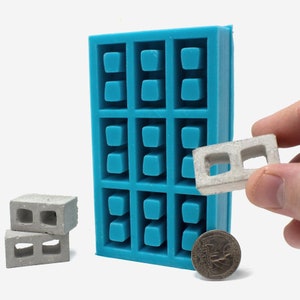 1:12 Scale Cinder Block Mold concrete mold miniature silicone mold diy craft supply modern dollhouse miniature building supplies image 2