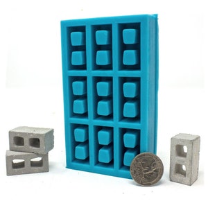 1:12 Scale Cinder Block Mold concrete mold miniature silicone mold diy craft supply modern dollhouse miniature building supplies image 3