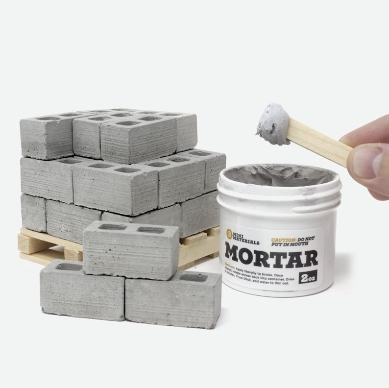Mortaring Adhesive Mini Cinder Block Adhesive Miniature Etsy UK