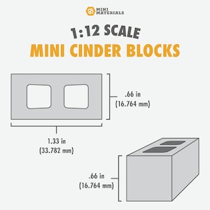 1:12 Scale Cinder Block Mold concrete mold miniature silicone mold diy craft supply modern dollhouse miniature building supplies image 5