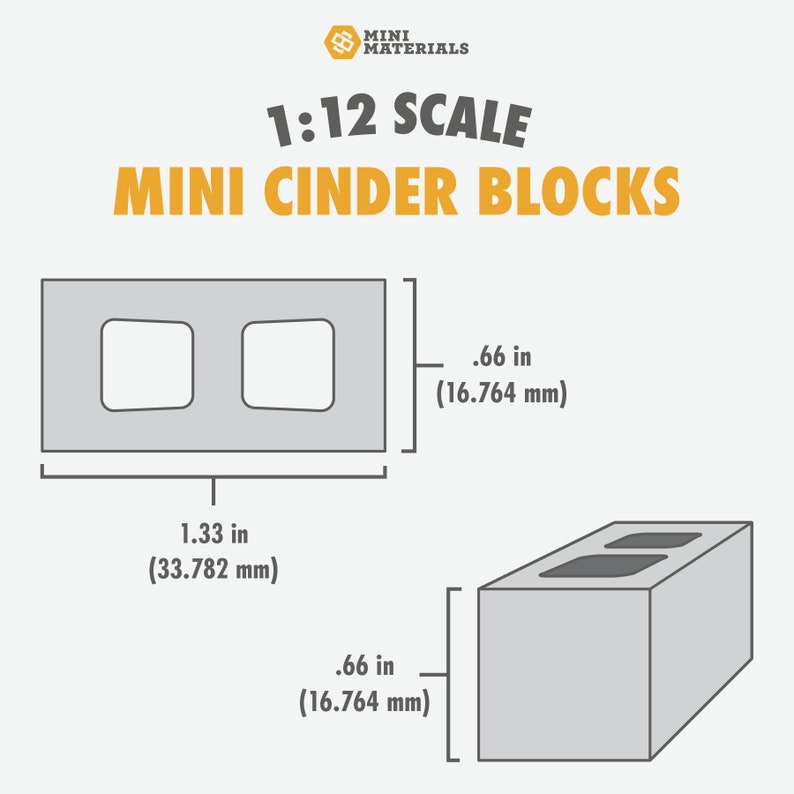 1:12 Scale Cinder Block Mold concrete mold miniature silicone mold diy craft supply modern dollhouse miniature building supplies image 5