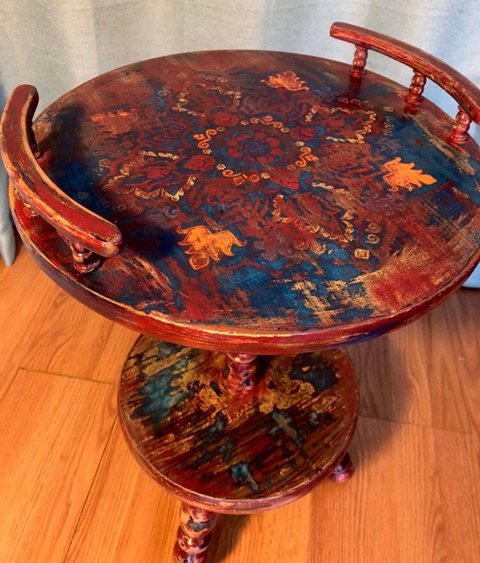 SOLD EXAMPLE PIECE End Table. Bohemian Style Table with Etsy