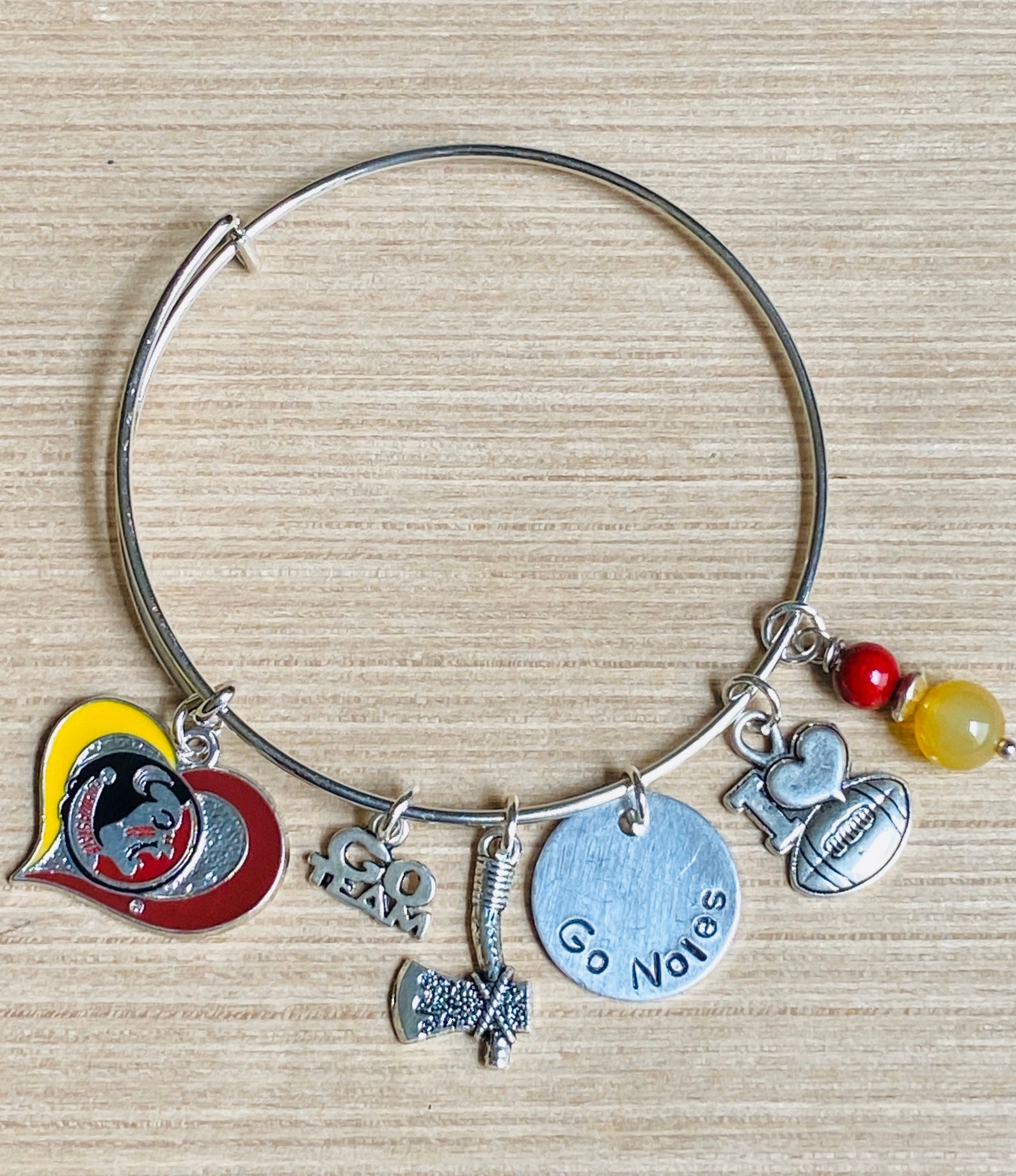 Florida State charm bracelet FSU charm bracelet bangle gift Etsy