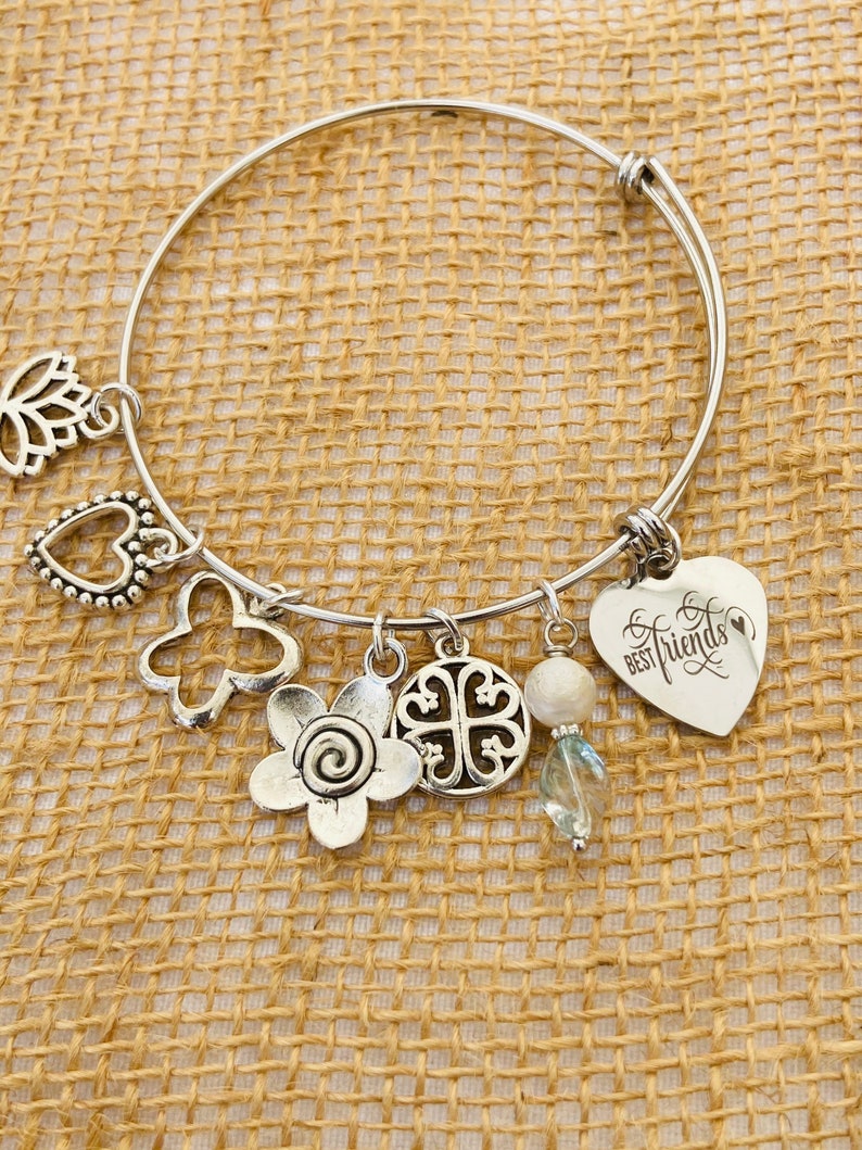 Best Friends charm bracelet love Friends charm bracelet bangle | Etsy