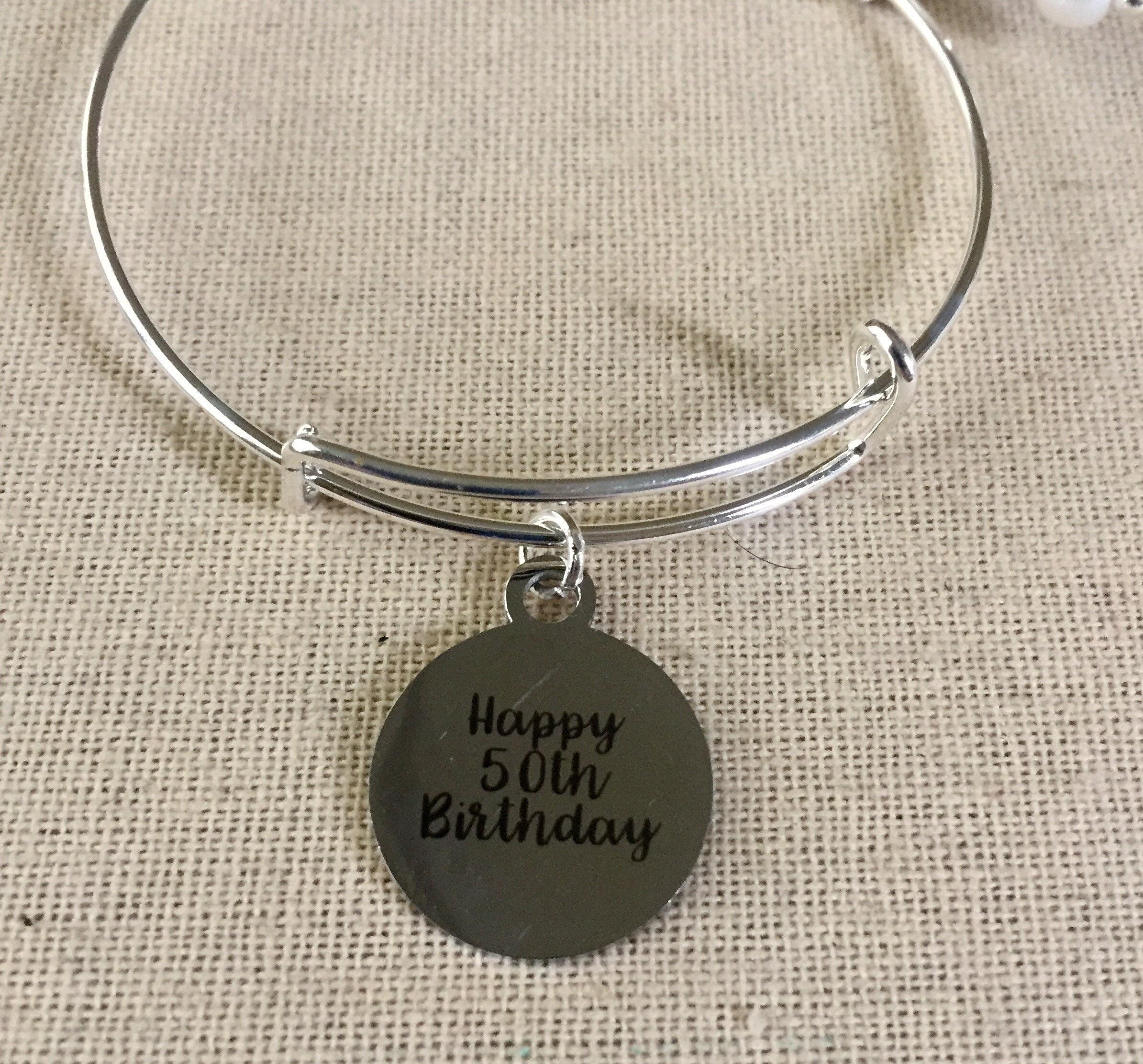50th Birthday Charm Bracelet Happy 50th Birthday charm Etsy