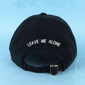 Tech Design 'Leave Me Alone' Baseball Cap - Embroidered Cotton Adjustable Dad Hat In Burgundy - View #3