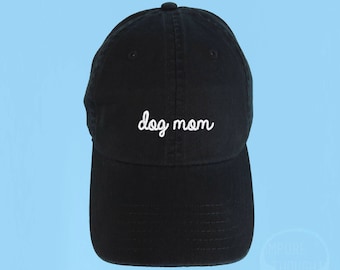 HUND MOM Papa Hut bestickt Baseball schwarze Kappe Low Profile individuelle Riemen zurück Unisex verstellbare Baumwolle Baseball-Mütze