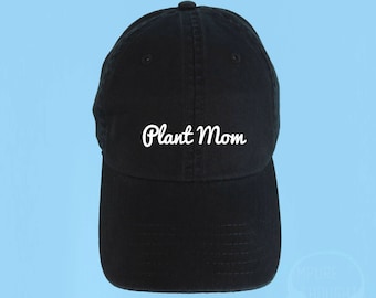 PLANT MOM Dad Hat Embroidered Baseball Black Cap Low Profile Custom Strap Back Unisex Adjustable Cotton Baseball Hat