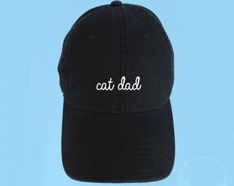 CAT DAD Dad Hat Embroidered Baseball Black Cap Low Profile Custom Strap Back Unisex Adjustable Cotton Baseball Hat