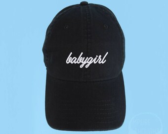 BABYGIRL Dad Hat Embroidered Baseball Black Cap Low Profile Custom Strap Back Unisex Adjustable Cotton Baseball Hat