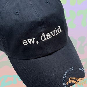 EW, DAVID. Dad Hat Embroidered  Baseball Black Cap Low Profile Custom Strap Back Unisex Adjustable Baseball Hat Made in USA
