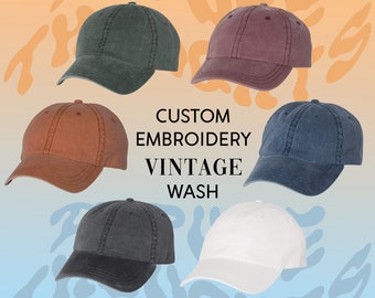 Entwerfen Sie Ihre benutzerdefinierten Hut gestickte Baseballkappe Personalisieren Sie Geschenk Dad Hut Pigment Vintage Wash Distressed Für Details lesen Sie bitte Beschreibung