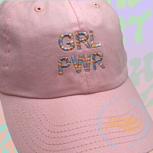 GRL PWR Dad Hat Embroidered Baseball Cap Low Profile Custom Strap Back Unisex Adjustable Cotton Black Baseball Hat Made in USA