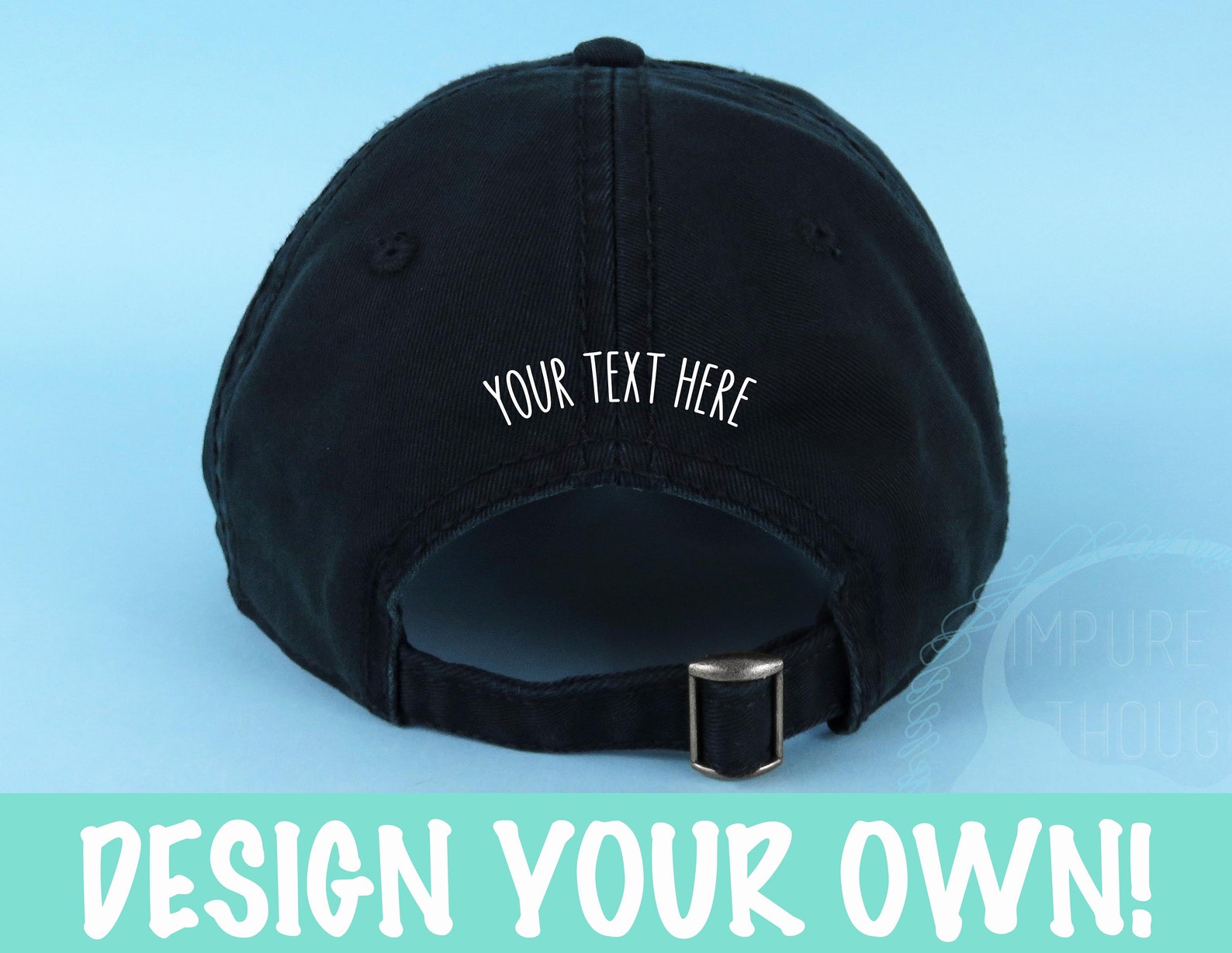 Design Your Own Dad Hat Embroidered Baseball Black Cap Low Etsy