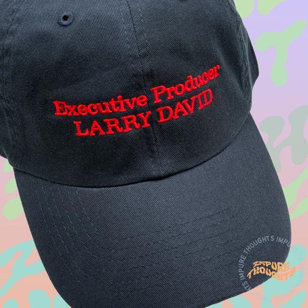Executive Producer LARRY DAVID Dad Hat Embroidered Baseball Cap Low Profile  Strap Back Unisex Adjustable Cotton Baseball Hat Made in USA