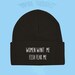 Women Want Me Fish Fear Me Beanie Embroidered Black Custom Unisex 