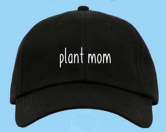 PLANT MOM Dad Hat Embroidered Baseball Black Cap Low Profile Custom Strap Back Unisex Adjustable Cotton Baseball Hat