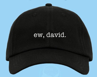 EW, DAVID. Dad Hat Embroidered  Baseball Black Cap Low Profile Custom Strap Back Unisex Adjustable Baseball Hat