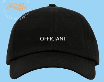 OFFICIANT Wedding Dad Hat Embroidered Black Baseball Cap Low Profile Strap Back Unisex Adjustable Baseball Hat