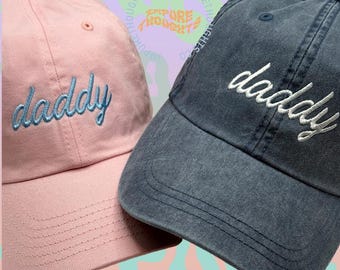 DADDY Dad Hat Embroidered Baseball Black Cap Low Profile Strap Back Unisex Adjustable Baseball Hat Made in USA