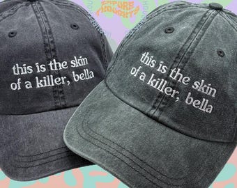 Esta es la piel de un papá asesino Gorra de béisbol bordada Correa ajustable Gorra de béisbol de algodón unisex Elige tus colores Hecho en EE. UU.