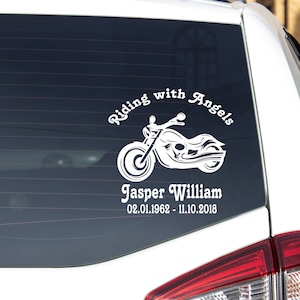 Motorcycle Memorial, Motorcycle Decal, Memorial, Personalized Decal, In loving Memory, Memorial Decal, In Memory, Custom Car Decal, MEM132