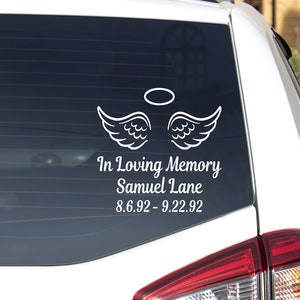Angel Memorial Decal, Wings are ready, Gone but not forgotten, In loving Memory, Memorial Decal, Memorial, In Memory, Car Decal, MEM117