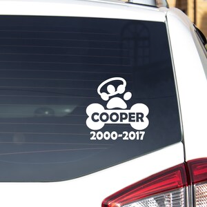 Pet Memorial, Pet Decal, Memorial Decal, Car Decal, In Memory of, Custom Memorial, Remembering, Car Window Decal, Vinyl Wall Decal, MEM108