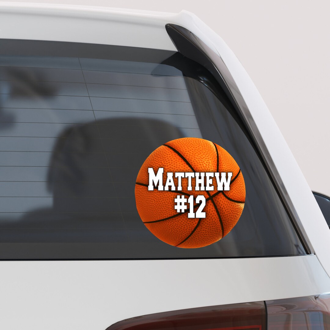 Basketball Player Basketball Car Decal Basketball Number Etsy