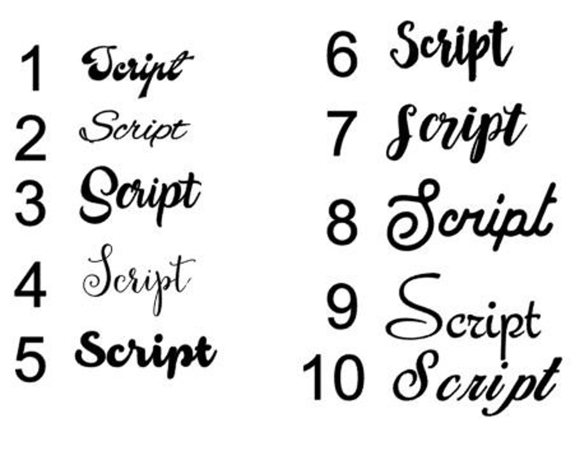 Script Name Decals for Automobile Script Name Decals Name Etsy
