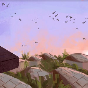 Cats on roof in the morning Art print image 2