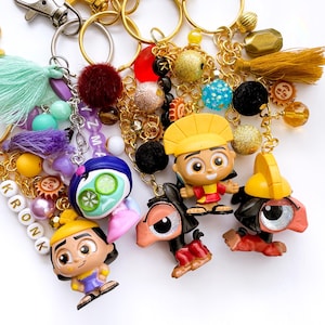 Emperor New Groove Upcycled Character Bag Charm Keychain