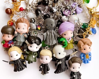 Wizard School Upcycled Dark Characters Bag Charm Keychain