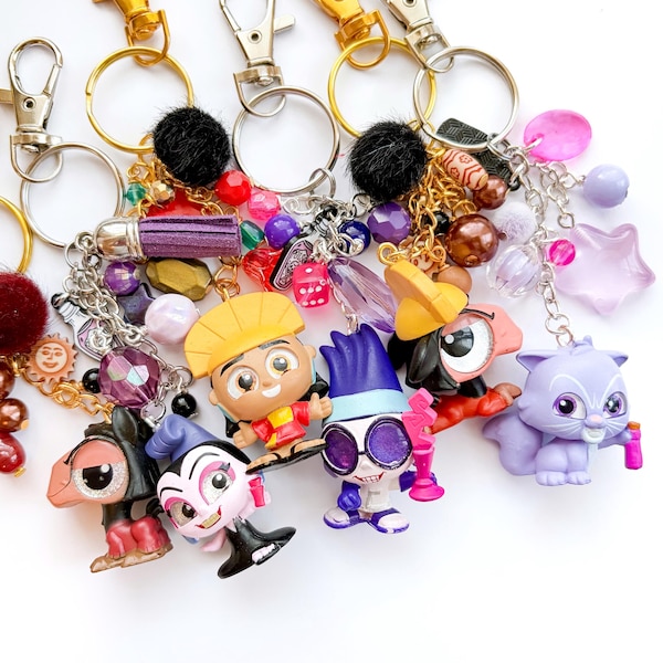 Emperor New Groove Upcycled Character Bag Charm Keychain