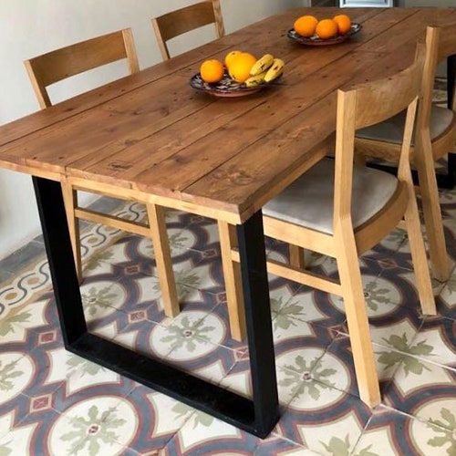 Live Edge Walnut and Steel Dining Table Etsy UK