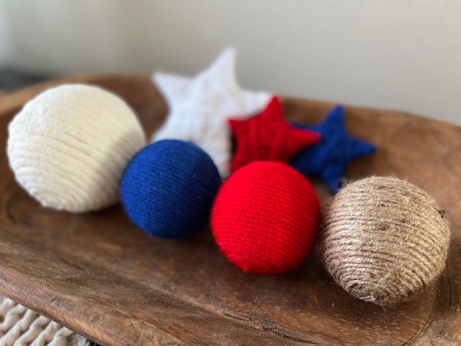 Decorative Yarn Balls Patriotic Decor 4th of July Decor Etsy