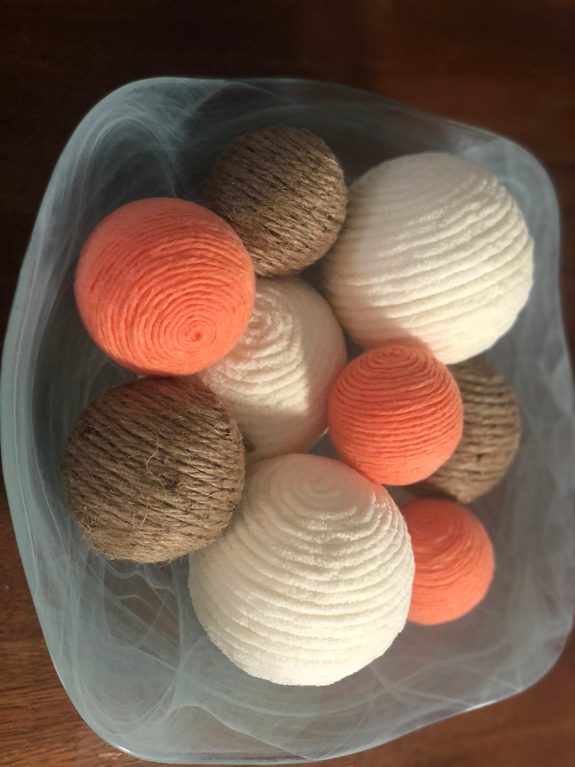 Decorative Yarn Balls Home Decor Dough Bowl Filler Bowl Etsy