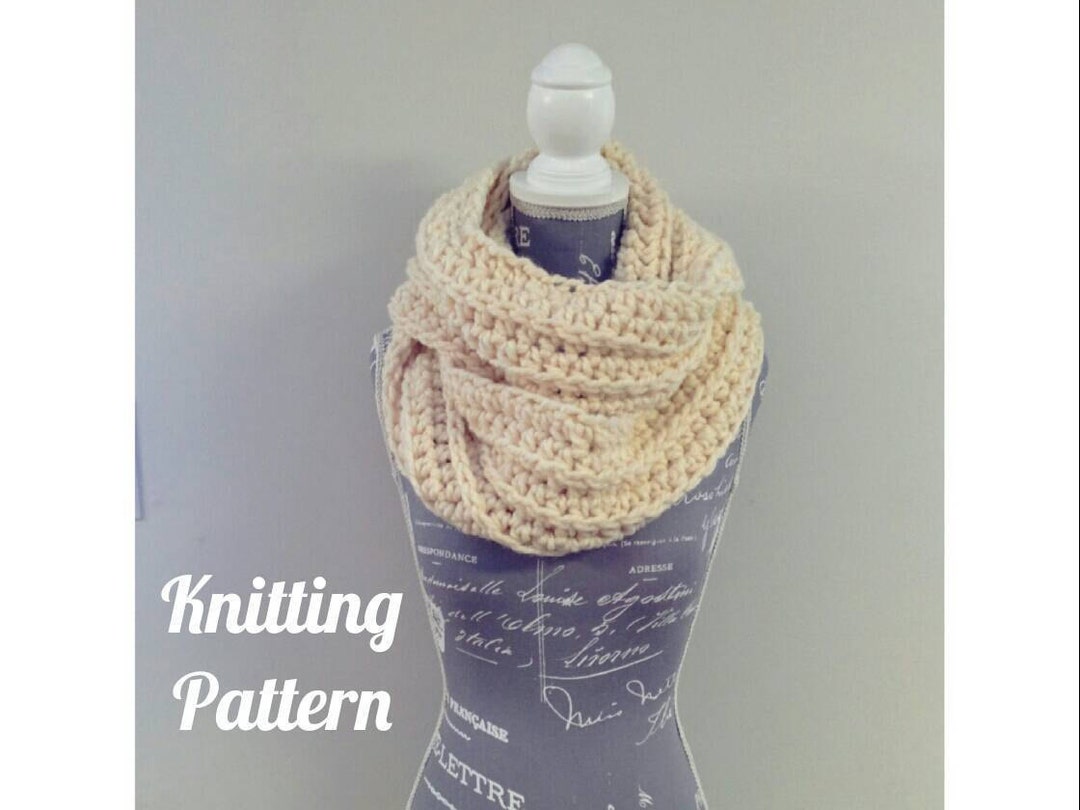 Chunky Knit Infinity Scarf PATTERN - Etsy