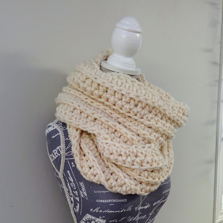 Chunky Knit Infinity Scarf PATTERN - Etsy