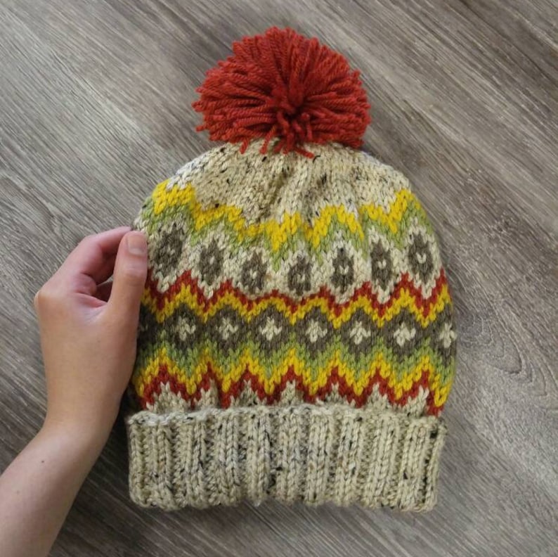 Fair Isle Knit Hat PATTERN - Etsy