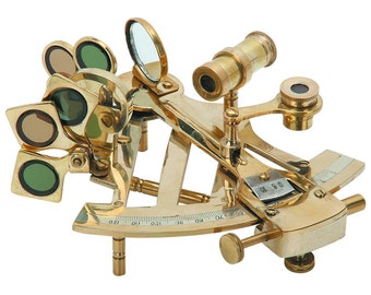 1 Brand New Brass Sextant measuring loupes tool loupe Includes adjustable arc, index mirror, sun filters and a horizon tools