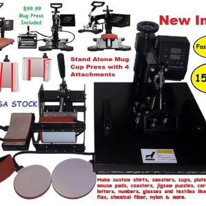 15 by 15 Heat Press & Accessories Combo Machine and Attachments