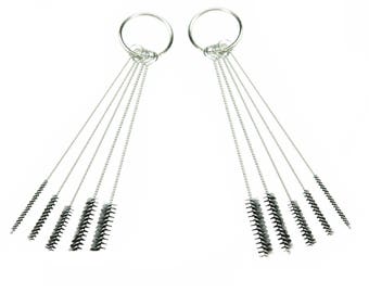 Cleaning Brushes 10 Small Mini Brush Set Cleaner Kit Flexible Home Shop Garage Kitchen Indoor Outdoor Clean Air Tools Slim Bristles 5 Sizes