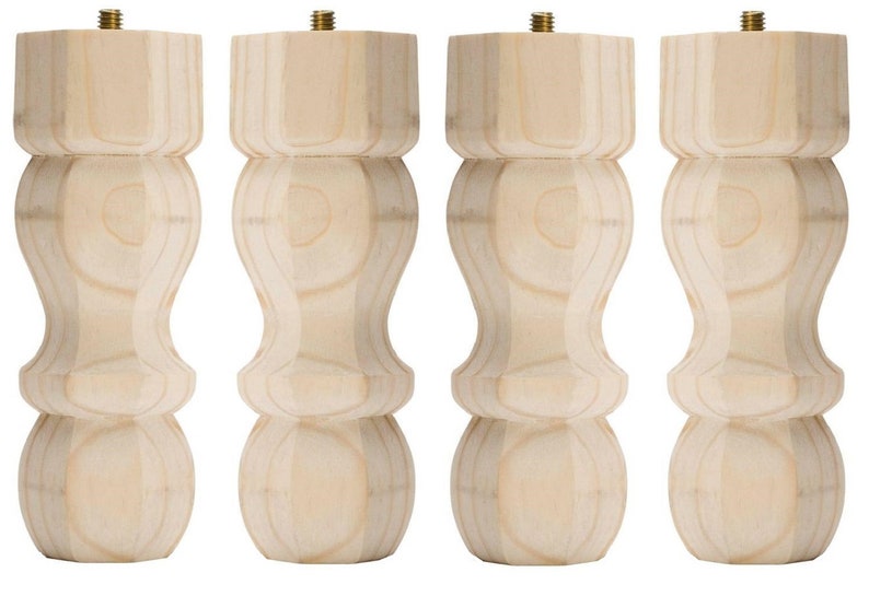 4 Unfinished Wood Furniture Table Legs Paint Or Stain For Etsy