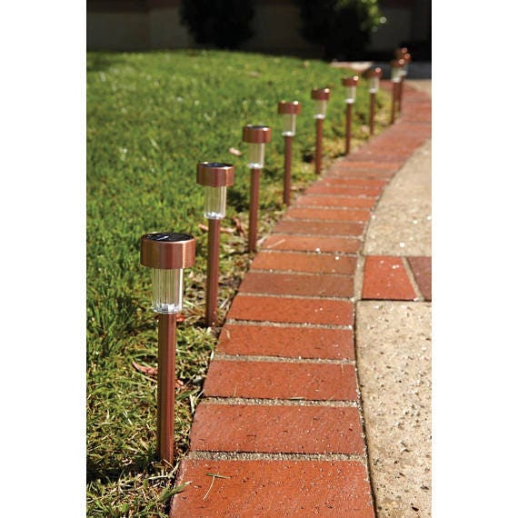 Backyard Outdoor Solar Powered Lights Polished Penny Patio Etsy