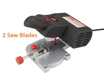 1 Miter Cutting Electric Saw Cuts-Off Wood Plastic & Metal Power Tool Miter Saw Cutter Electric Saw 0 - 45 deg. 2 Blades Included