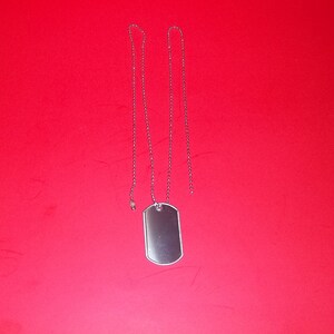 2 Blank Dog Tags and 2 Chains Stainless Steel Military Jewelry Necklace