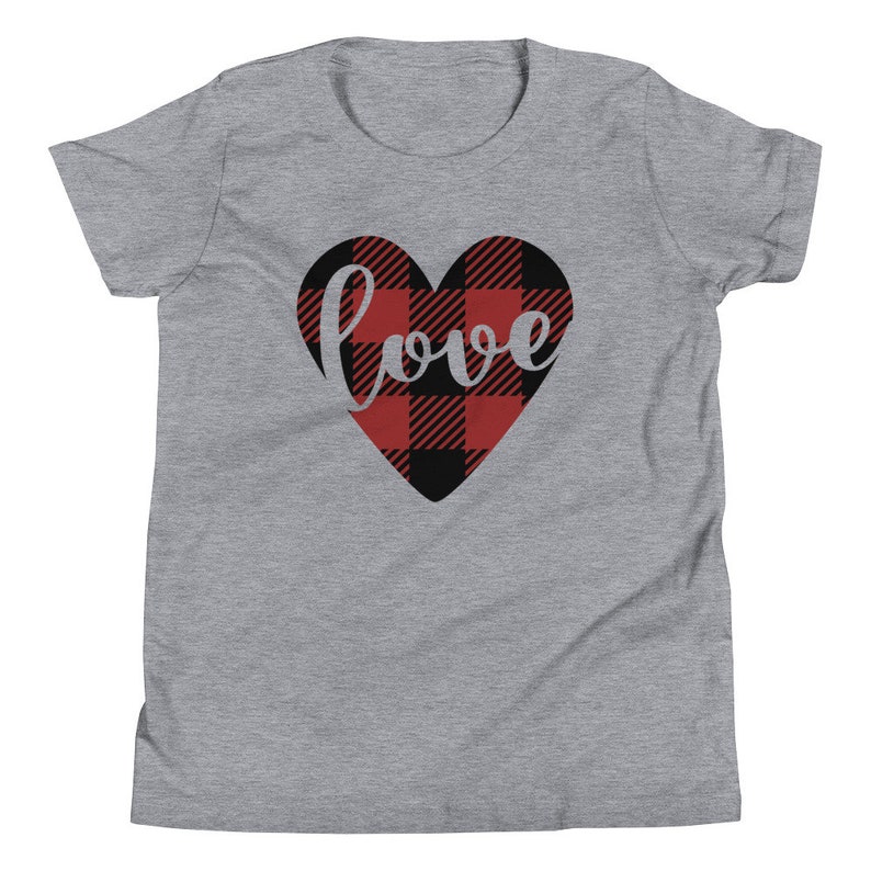 Youth Valentine Shirt Buffalo Plaid Love Heart Shirt Girls | Etsy