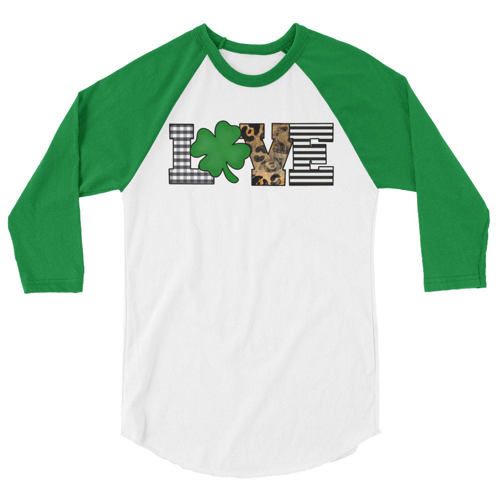 St. Patrick's Day Shirt Love Baseball Tee Leopard | Etsy